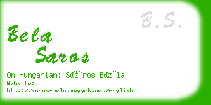 bela saros business card